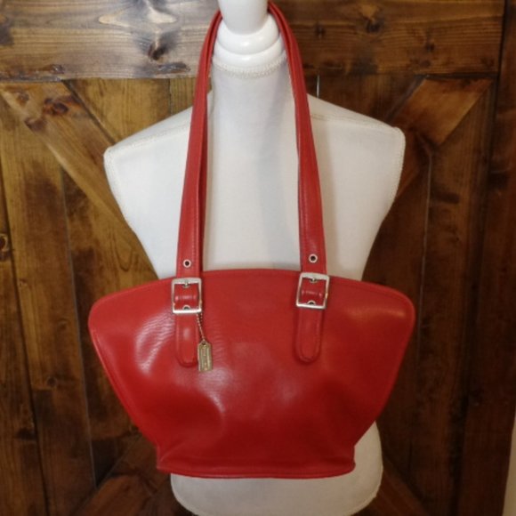 Coach Bags Coach Red Leather Shoulder Bag Poshmark